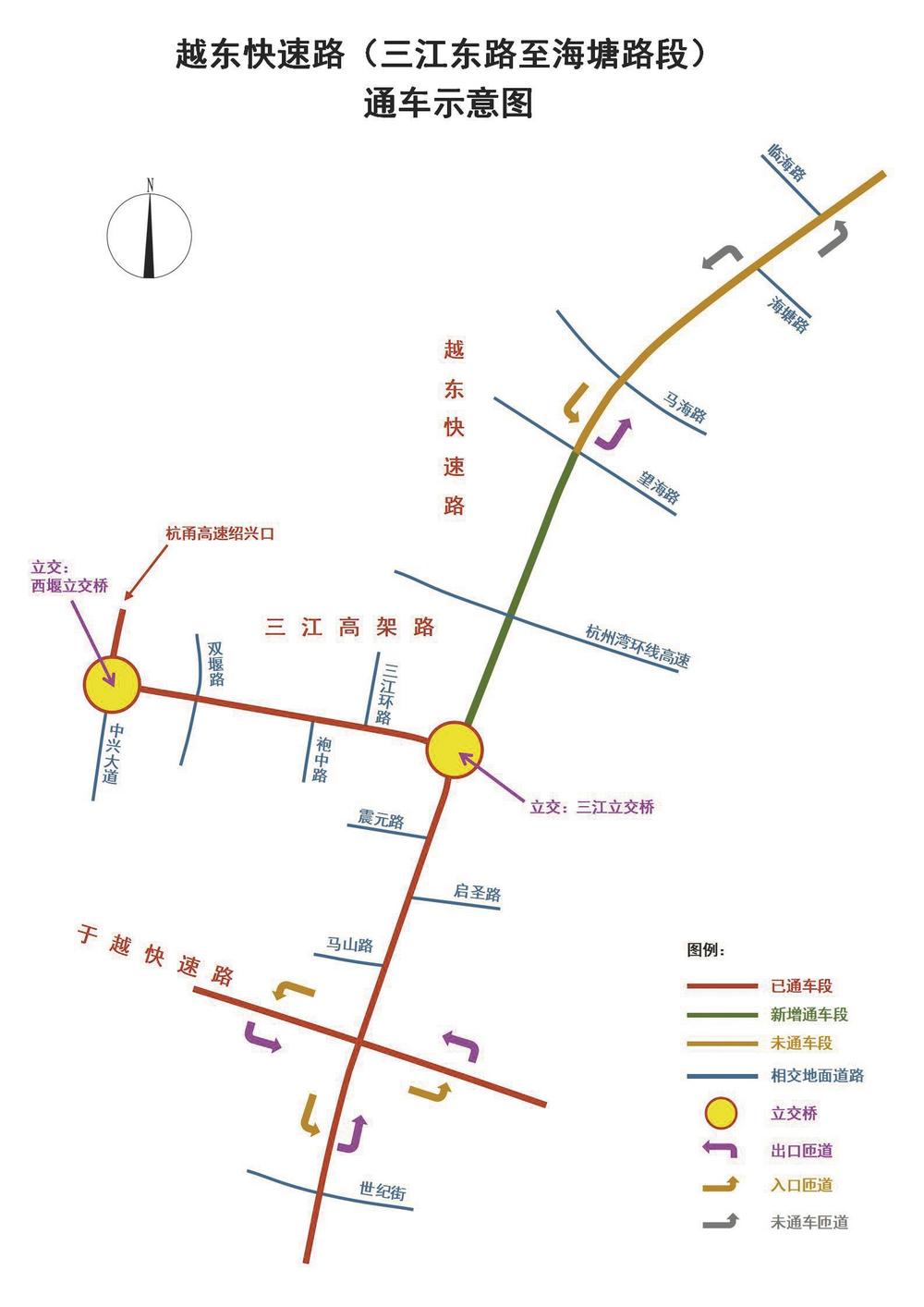 越城?濱海更快更近了 越東路北延智慧快速路（三江東路-海塘路段）正式通車